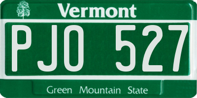 VT license plate PJO527