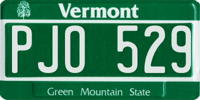 VT license plate PJO529