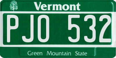 VT license plate PJO532