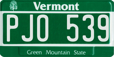 VT license plate PJO539
