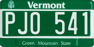 VT license plate PJO541