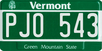 VT license plate PJO543