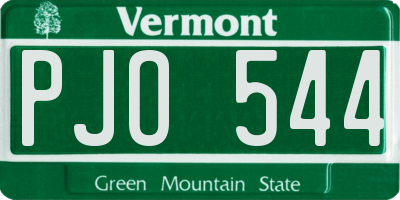 VT license plate PJO544