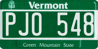 VT license plate PJO548