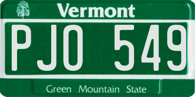 VT license plate PJO549