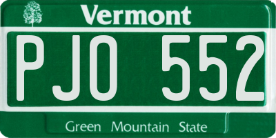 VT license plate PJO552