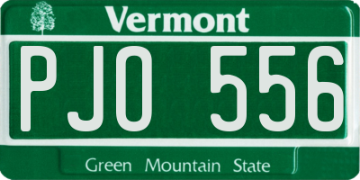 VT license plate PJO556