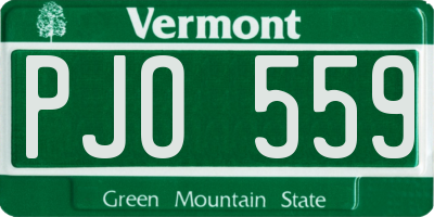VT license plate PJO559