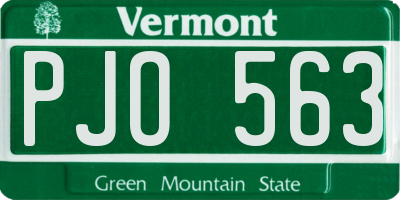 VT license plate PJO563