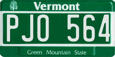 VT license plate PJO564