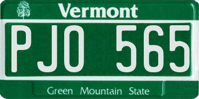 VT license plate PJO565