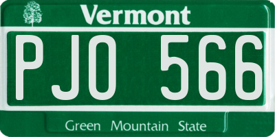 VT license plate PJO566