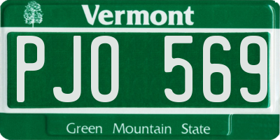 VT license plate PJO569