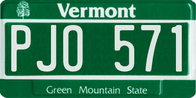 VT license plate PJO571