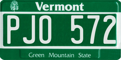 VT license plate PJO572