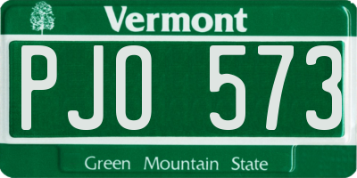 VT license plate PJO573