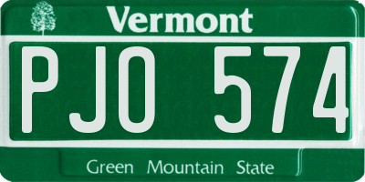 VT license plate PJO574