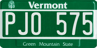 VT license plate PJO575