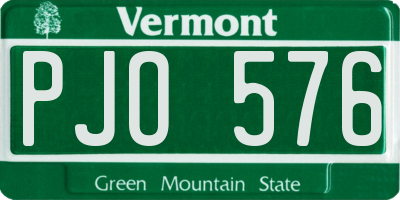 VT license plate PJO576