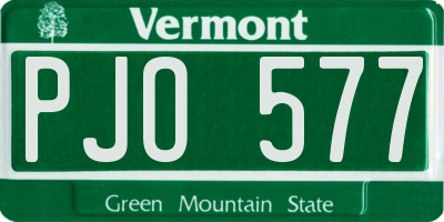 VT license plate PJO577