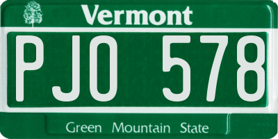 VT license plate PJO578