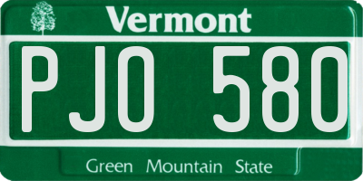 VT license plate PJO580