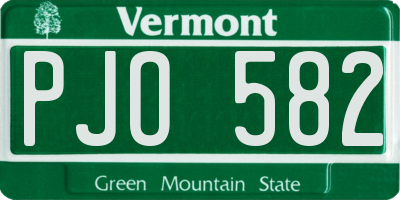 VT license plate PJO582