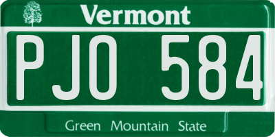 VT license plate PJO584