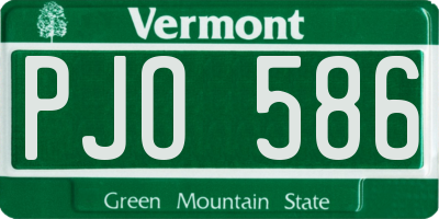 VT license plate PJO586