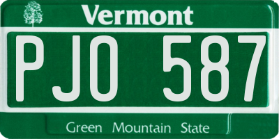 VT license plate PJO587