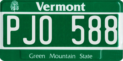 VT license plate PJO588