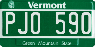 VT license plate PJO590