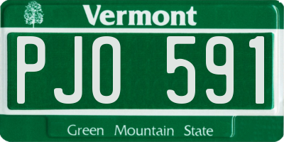 VT license plate PJO591