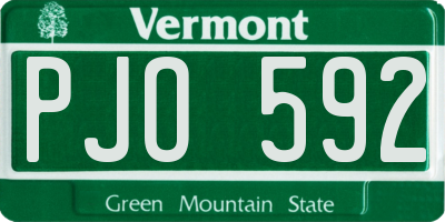 VT license plate PJO592