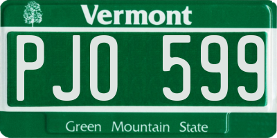 VT license plate PJO599