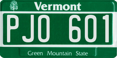 VT license plate PJO601