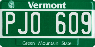 VT license plate PJO609