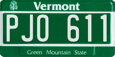 VT license plate PJO611