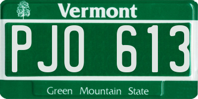 VT license plate PJO613