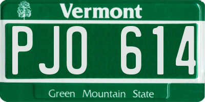 VT license plate PJO614