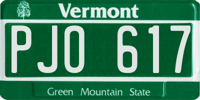 VT license plate PJO617