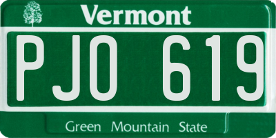 VT license plate PJO619