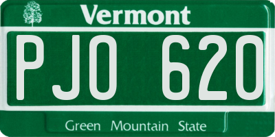 VT license plate PJO620