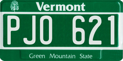 VT license plate PJO621