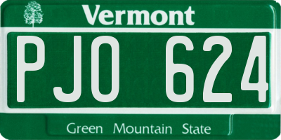 VT license plate PJO624