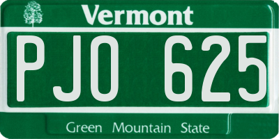 VT license plate PJO625