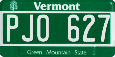 VT license plate PJO627