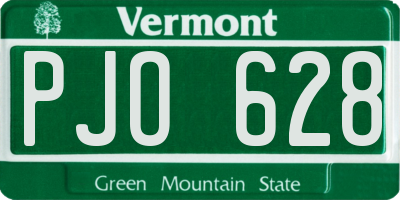 VT license plate PJO628