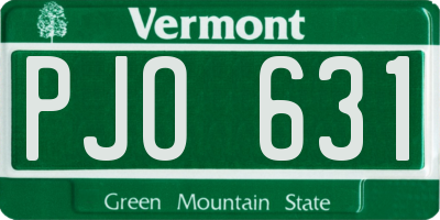 VT license plate PJO631