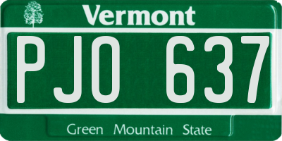 VT license plate PJO637